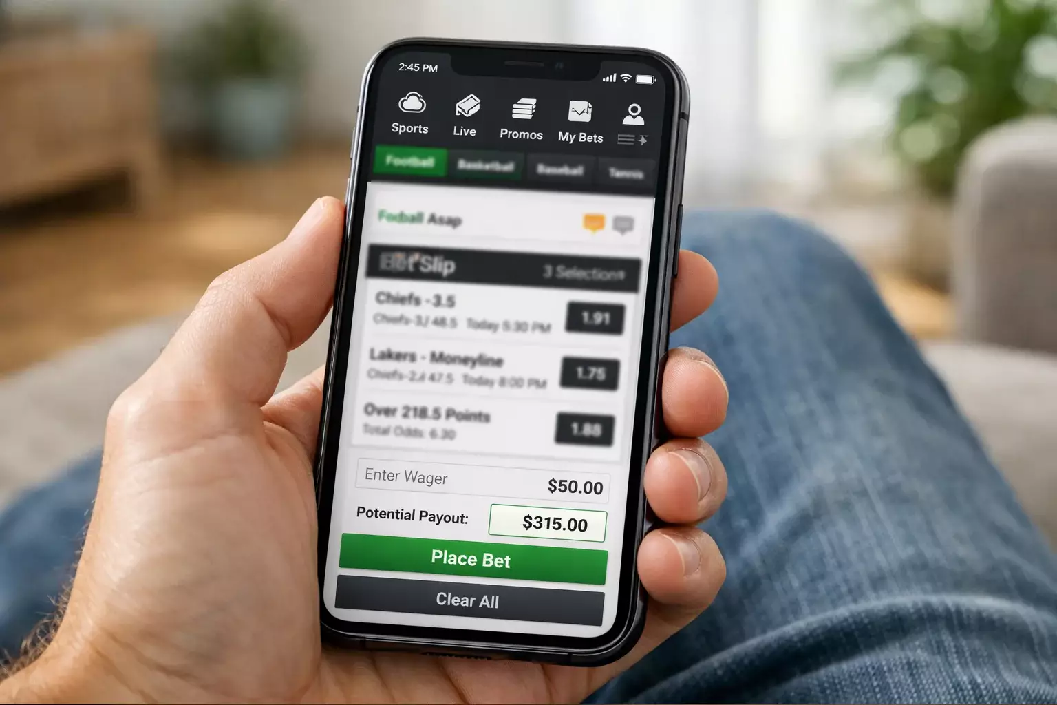 Sportwetten-App auf einem Smartphone