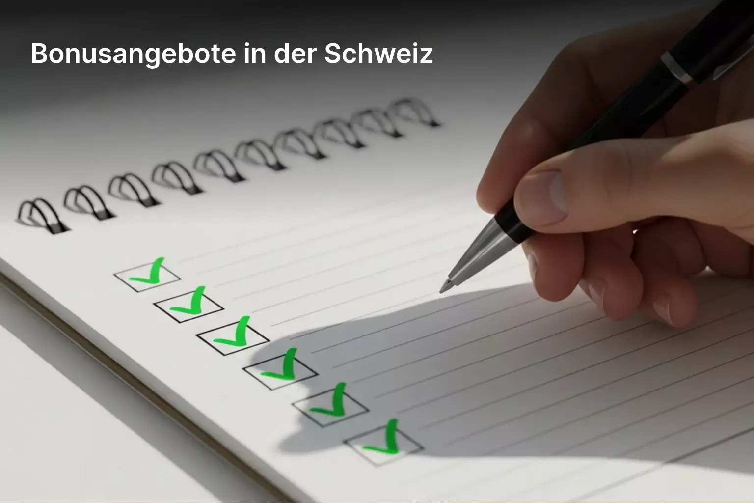 Checkliste mit Häkchen auf einem Notizblock
