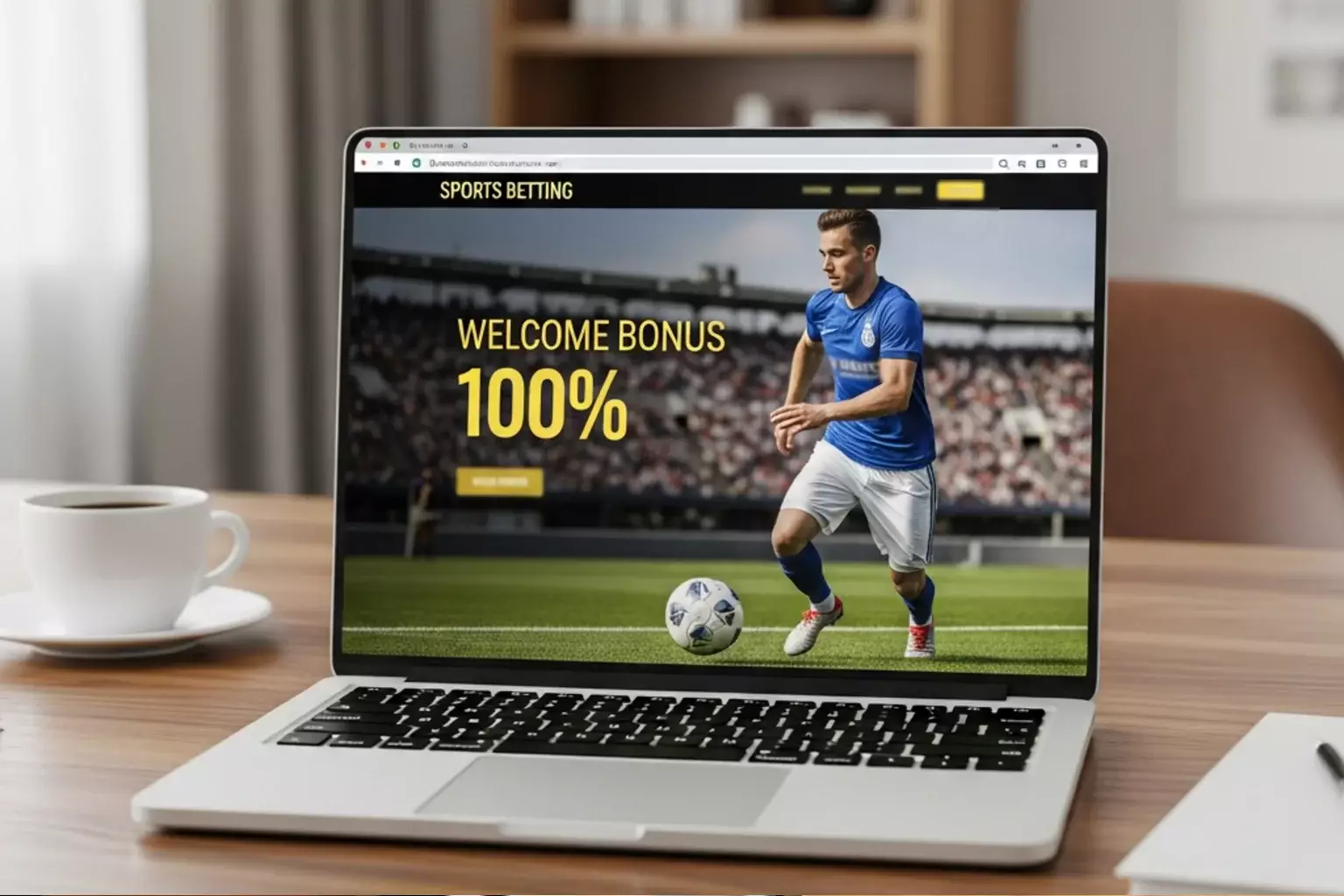 Willkommensbonus-Angebot auf einem Laptop-Bildschirm