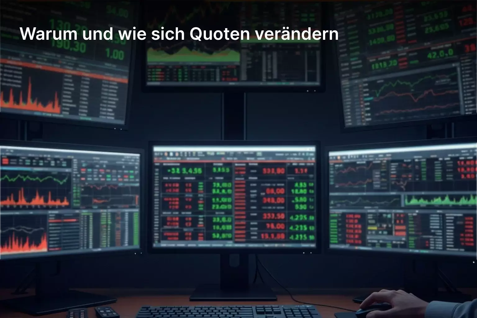 Echtzeit-Quotenentwicklung auf einem Monitor