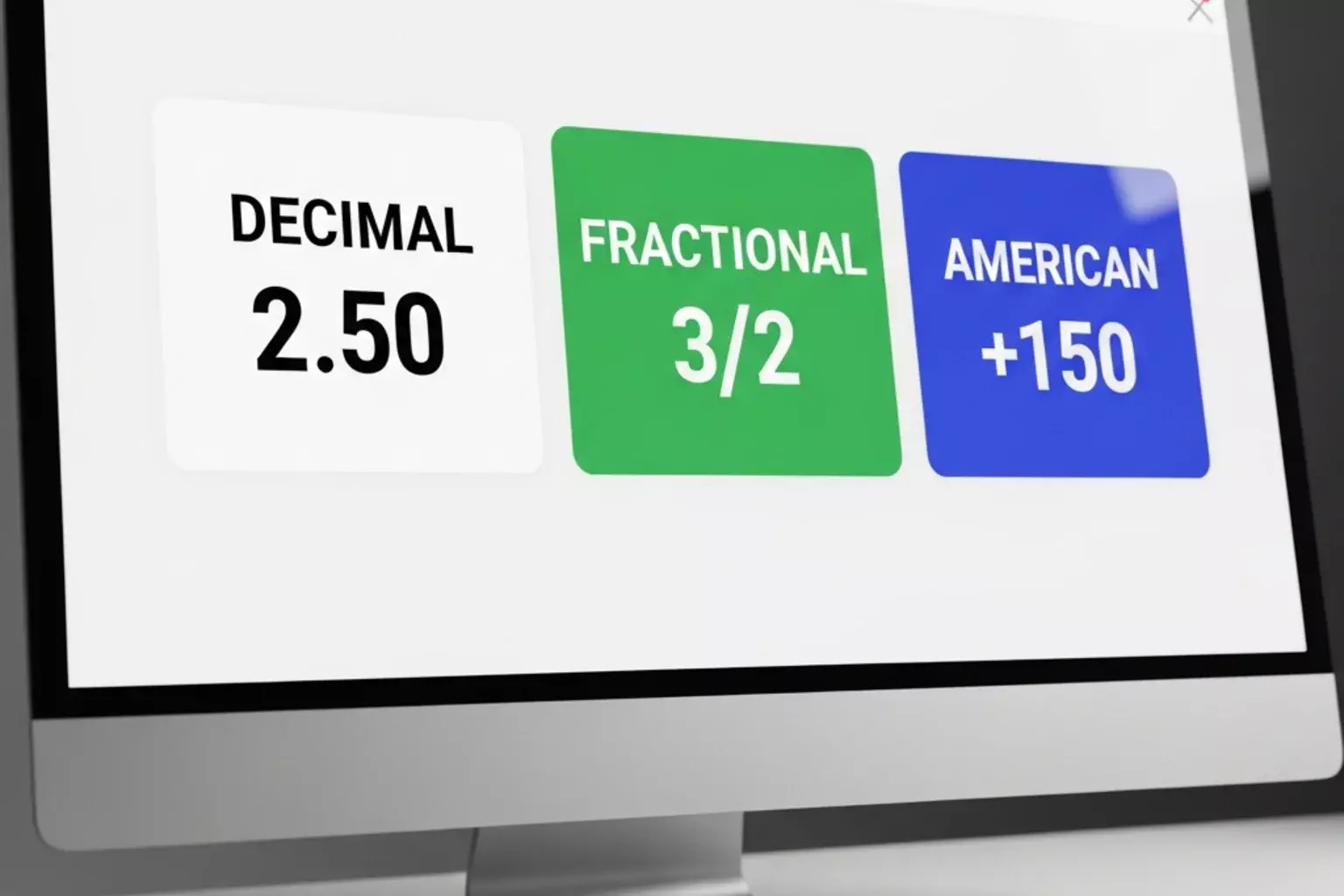 Vergleich verschiedener Quotenformate auf einem Bildschirm